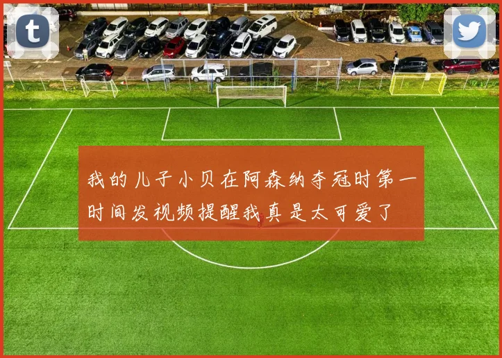 我的儿子小贝在阿森纳夺冠时第一时间发视频提醒我真是太可爱了